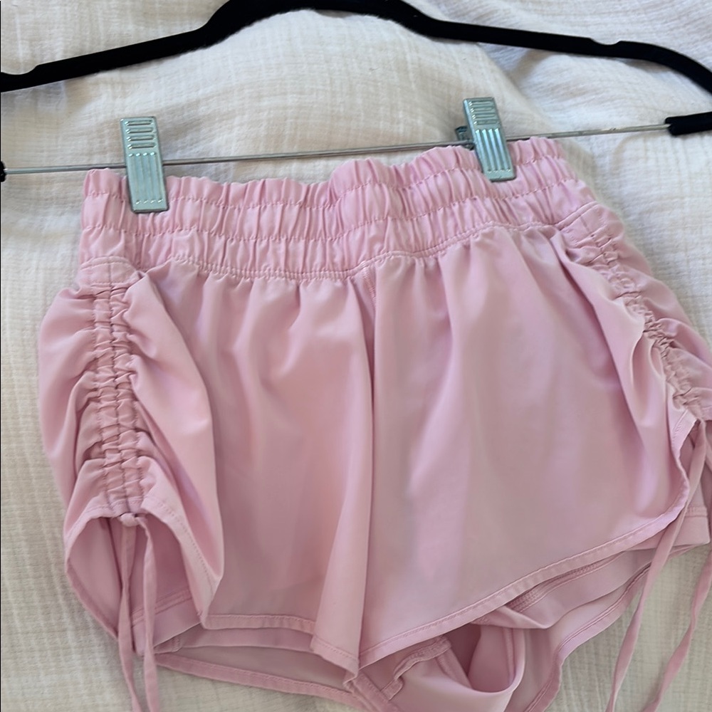 Women's Pink Ruched Shorts
